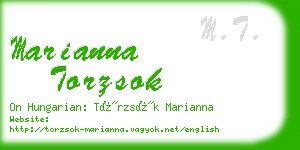 marianna torzsok business card